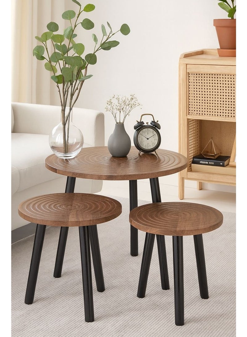 MARS Q Luxurious Design Two-Tier Coffee Corner Table, Suitable for Living Room, Office and Bedroom (Beige Wood/Golden) - Image 1