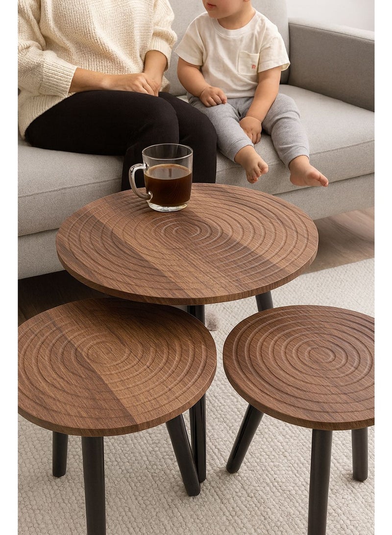 MARS Q Luxurious Design Two-Tier Coffee Corner Table, Suitable for Living Room, Office and Bedroom (Beige Wood/Golden) - Image 2