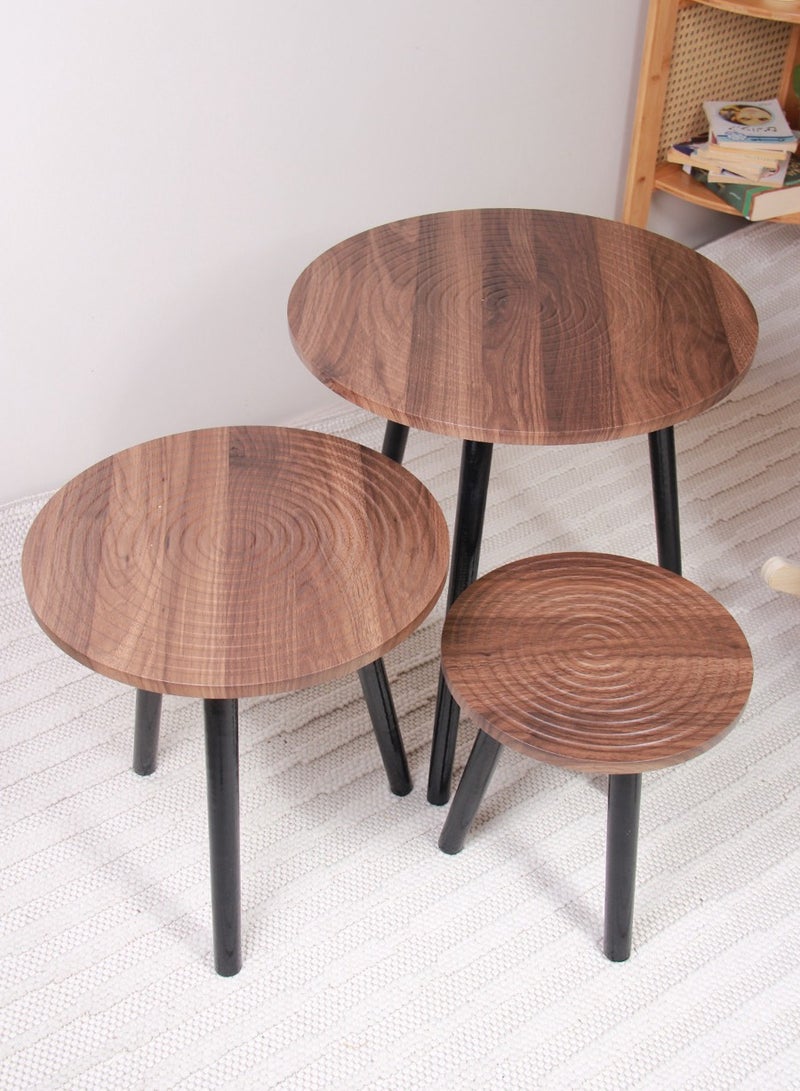 MARS Q Luxurious Design Two-Tier Coffee Corner Table, Suitable for Living Room, Office and Bedroom (Beige Wood/Golden) - Image 3