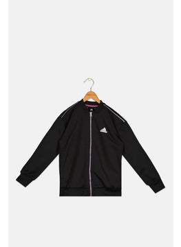 Adidas Kids Girl Sportswear Long Sleeve Outdoor Jacket, Black  - Image 1