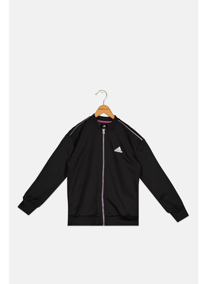 Adidas Kids Girl Sportswear Long Sleeve Outdoor Jacket, Black  - Image 1