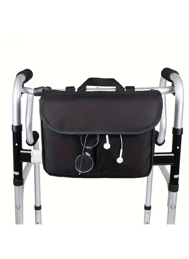 Gray Mobility Aid Storage Bag For Wheelchair Walker And Scooter Organizer Pouch With Pocket - Image 1