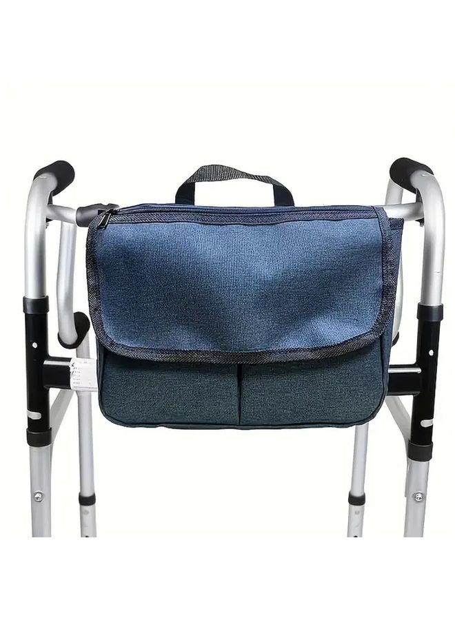 Gray Mobility Aid Storage Bag For Wheelchair Walker And Scooter Organizer Pouch With Pocket - Image 4