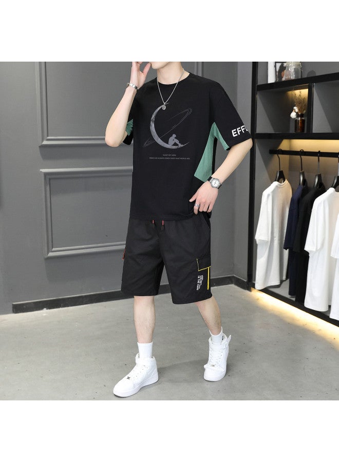 FOLUNSI men's Summer Breathable Sportswear T-shirt And Shorts Set - Image 5