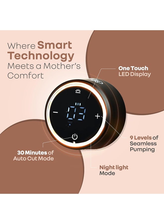 R for Rabbit First Feed Nexa Electric Breast Pump with LED Display for Mothers Anti-Backflow Protection Silica Gel Pad 3 Modes Nine Levels Rechargeable Travel Friendly Silent & Night-Time Mode (Black) - Image 2