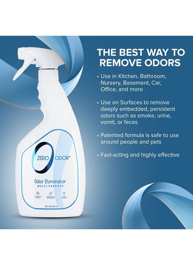 Zero Odor Multi-Purpose Odor Eliminator - Air & Surface Odor – Patented Technology Best for Bathroom, Kitchen, Fabrics, Closet- Smell Great Again, 22oz (Over 500 Sprays)  - Image 4