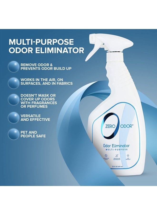 Zero Odor Multi-Purpose Odor Eliminator - Air & Surface Odor – Patented Technology Best for Bathroom, Kitchen, Fabrics, Closet- Smell Great Again, 22oz (Over 500 Sprays)  - Image 2