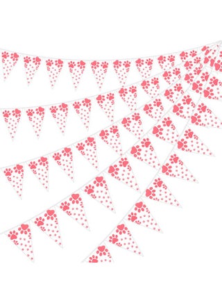 5 Pieces Dog Party Decorations Dog Birthday Banner Dog Paw Prints Pennant Banners Dog Paw Prints Bunting Banner Hanging Animal Pawprint Banner For Dog Cat Pet Supplies, 7.9 X 11.4 Inch (Pink) - pzsku/Z3097844AF24659B42092Z/45/_/1728308991/fafd68ad-3e5d-4d49-addd-e9bb3a5d96d7