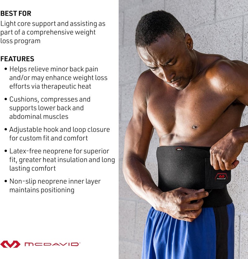 McDavid Sweat Band & Waist Trimmer Belt, Back Support, Improves Posture During Workouts, Waist Trainer for Men and Women - Image 4