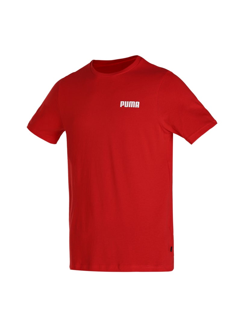 PUMA Essentials Mens Red Small Logo T-shirt  - Image 4