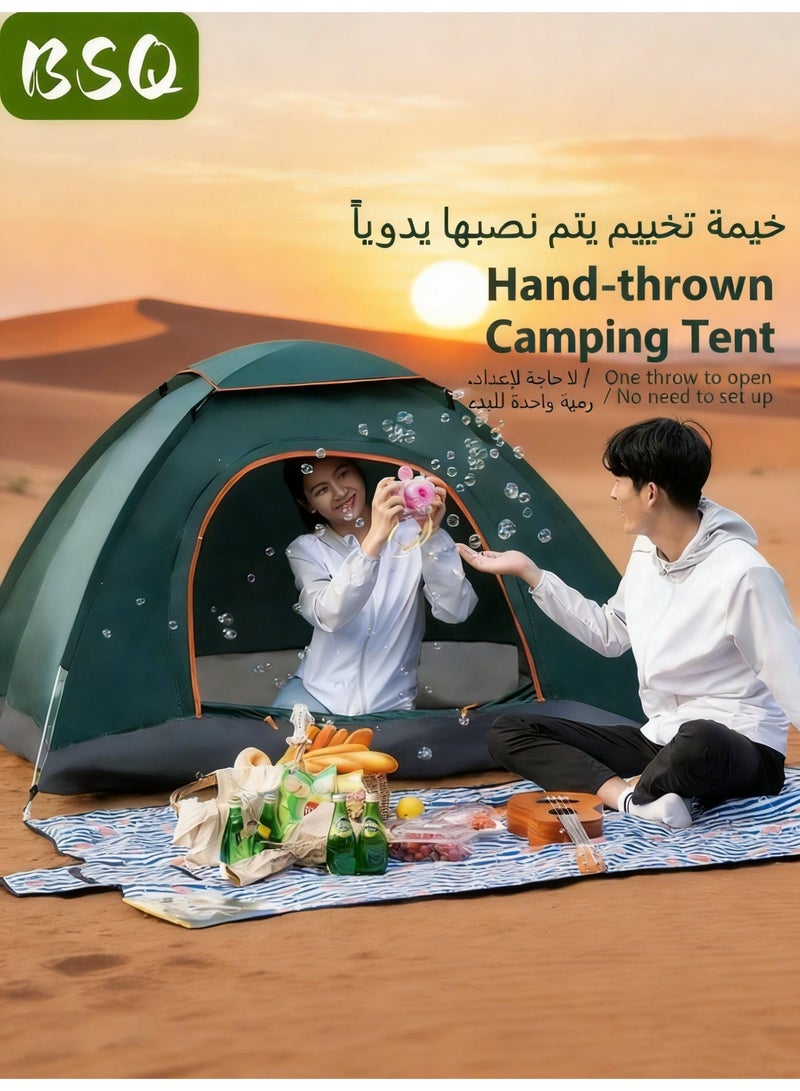 بي إس كيو (مأوى طوارئ) خيمة أوتوماتيكية سريعة الفتح | خيمة تخييم | خيمة للصحراء والشاطئ | خيمة قبة محمولة مقاومة للرياح | خيمة تخييم عائلية مقاومة للماء | مع حقيبة تخزين | 2*2*1.35 متر. - Image 3