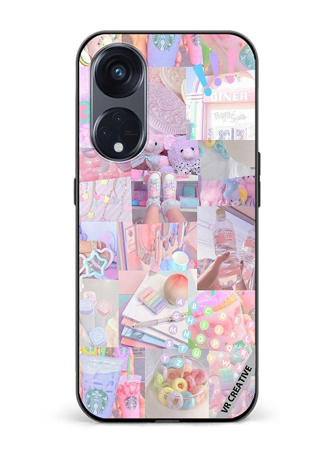 VR CREATIVE Protective Case Cover For Oppo Reno8 T 5G Cute Collage Design Multicolour - Image 1