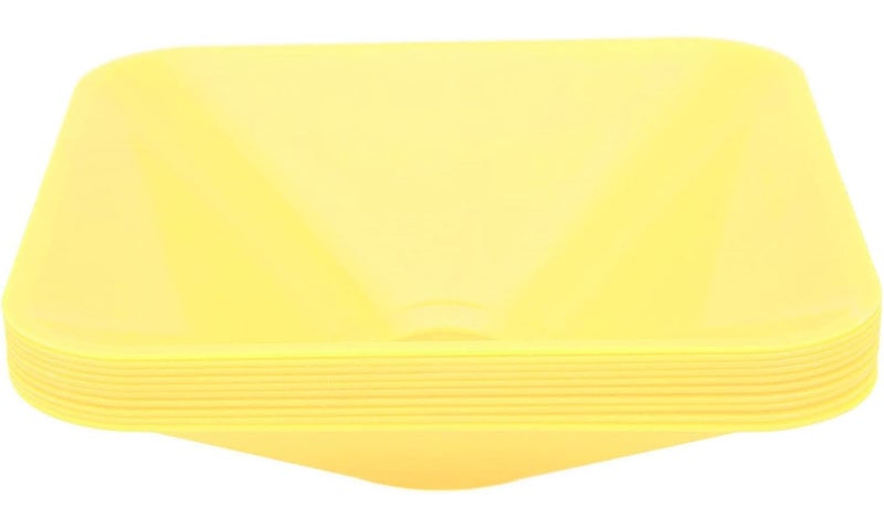 Training Cones Square Bright Color Stackable Compact Markers For Sports Football Yellow 10pcs Premium PE Elastic Training Markers Proof Soccer - Image 1