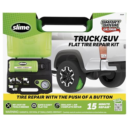Slime 50159 Flat Tire Repair Kit, Smart Spair Ultra, All-in-one Solution, Repairs and Inflates, Truck/SUV, 15 Min Fix - Image 1