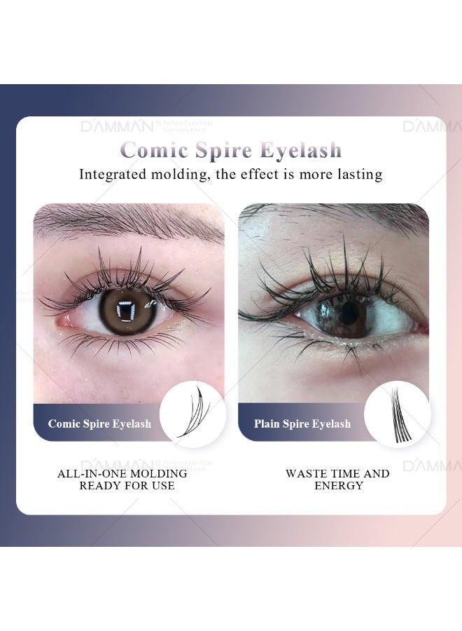 D'AMMA'N 12 Rows Manga Fairy Lashes – 0.07mm D Curl 9–15mm Mixed, Soft Natural Volume DIY Lash Tray - Image 4