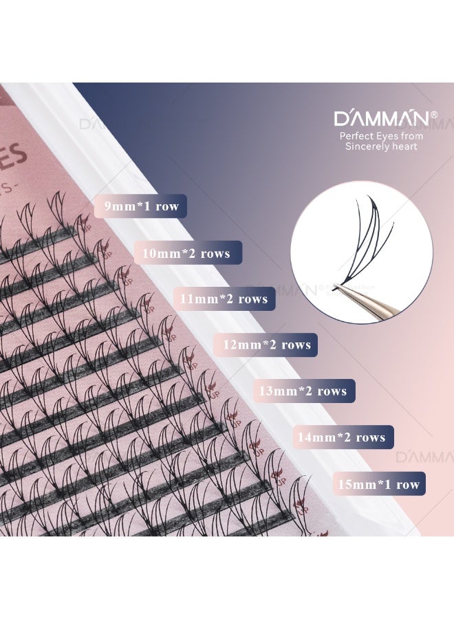 D'AMMA'N 12 Rows Manga Fairy Lashes – 0.07mm D Curl 9–15mm Mixed, Soft Natural Volume DIY Lash Tray - Image 5