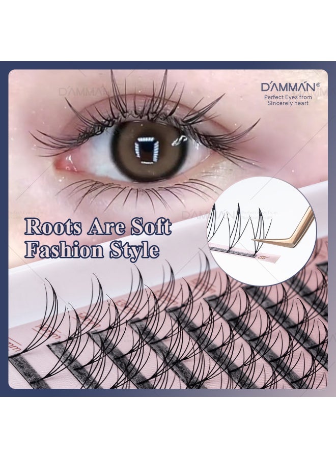 D'AMMA'N 12 Rows Manga Fairy Lashes – 0.07mm D Curl 9–15mm Mixed, Soft Natural Volume DIY Lash Tray - Image 2
