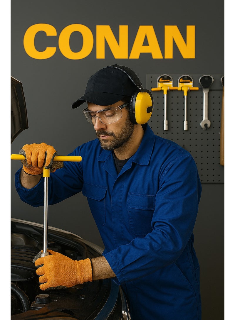 CONAN T-Handle Socket Wrench Set – 3 Pcs (16mm / 17mm / 18mm) – Size ‎200×310mm‎ – Cr-V Steel – Non-slip Coated Handle – Models COT5816 / COT5817 / COT5818 - Image 4