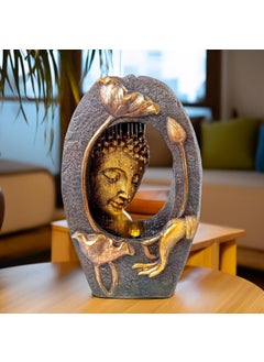 The Better Home The Better Home Buddha Water Fountain for Home DecorLED LightsWaterfall Fountain Indoor Home DecorGarden Decor ItemsWedding GiftsEuro Plug2m CordBronze 33x17x495 cm 