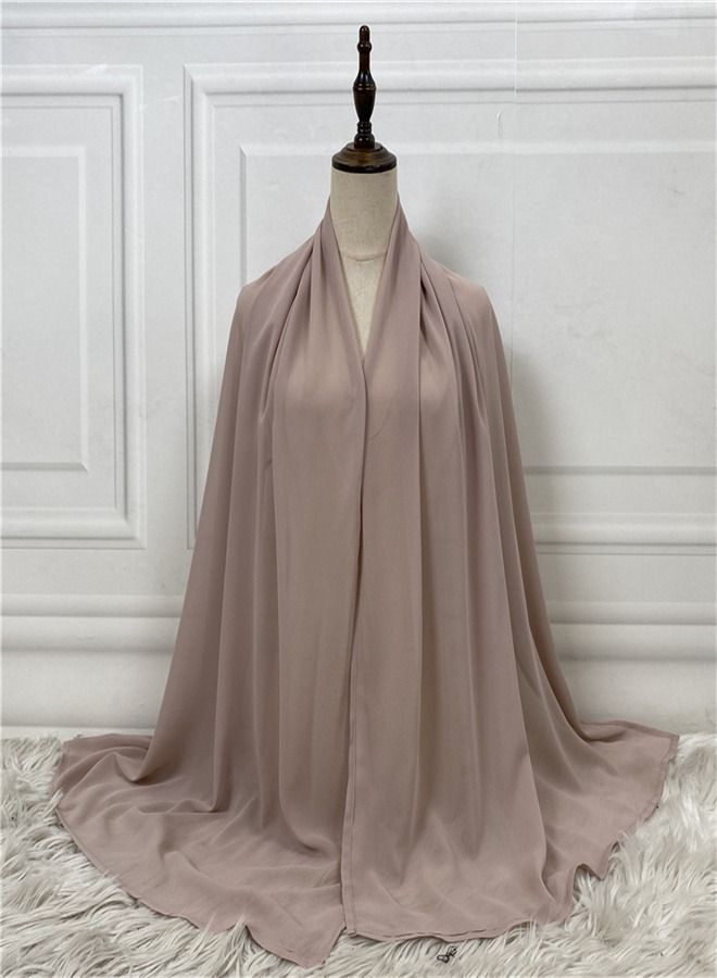 Women's Solid Chiffon Hijab Beige