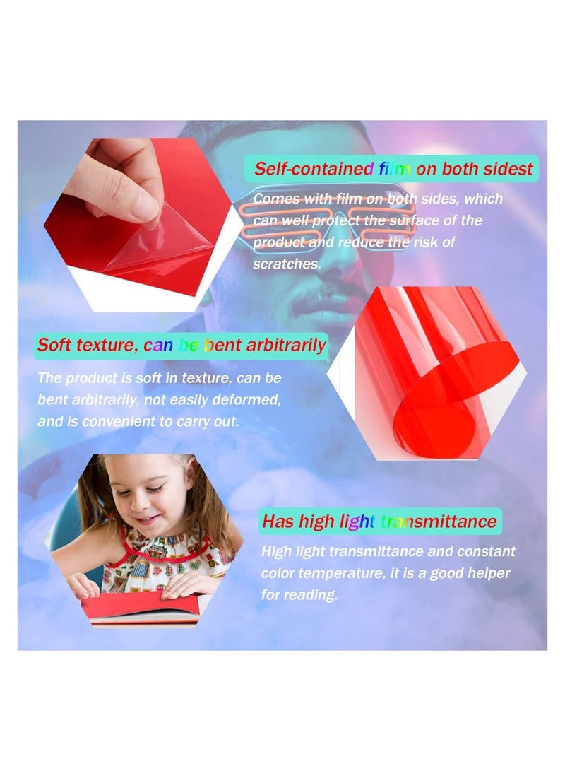 Correction Gel Light Filter, Lighting Color Filter Colored Overlays Transparency Color Film, Plastic Light Filters, for Photography Photo Studio Strobe Flash Led Video Light, 3 Colors(12 Pcs ) - Image 3