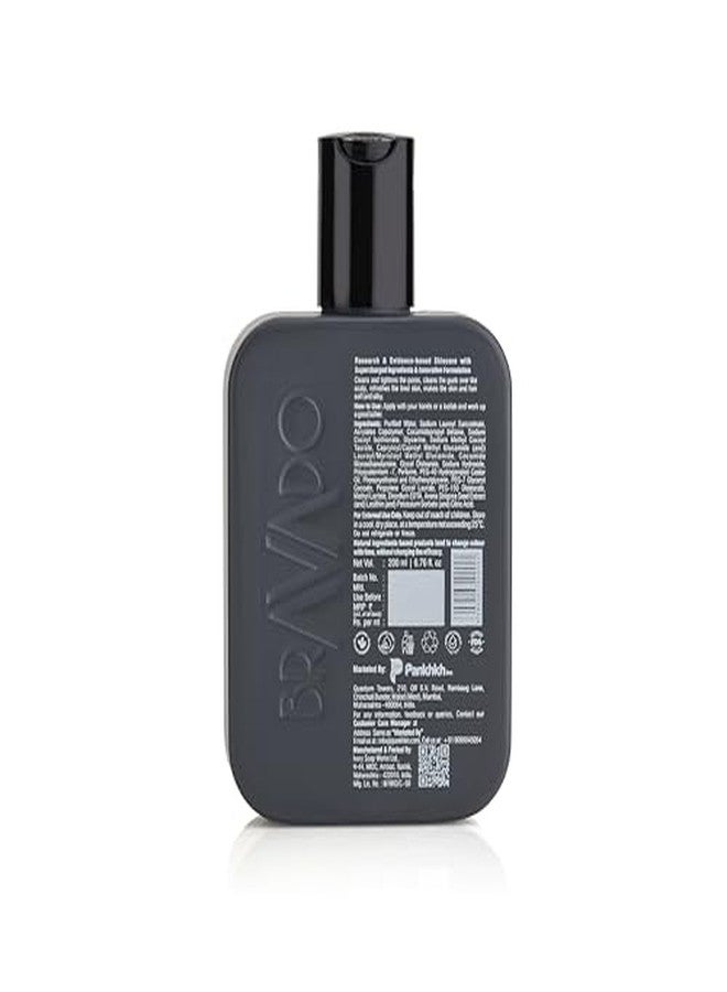 برافادو غسول الجسم برافادو للرجال من الرأس إلى القدمين 200 مل (عبوة من 6 قطع) | شامبو + غسول للوجه + غسول للجسم 3 في 1 | غسول متعدد الاستخدامات للتنظيف العميق | تركيبة منعشة ومضادة للزيوت - Image 3