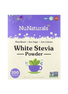 NuNaturals NuNaturals, White Stevia Powder, 100 Packets, 3.5 oz (100 g)  - Image 1