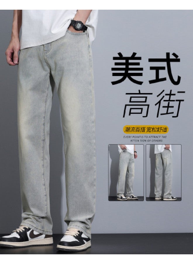 EPTISON High Street Fashion Wide Leg Pants - Loose Comfortable Versatile Casual Trousers For Men, Summer Youth Straight Leg Denim Jeans For Men - Image 1