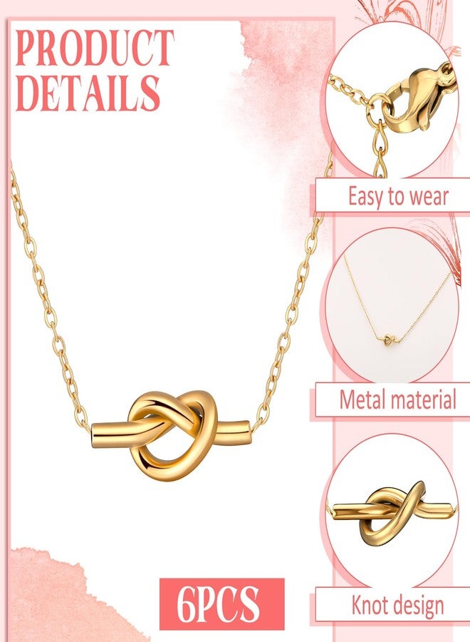 تونديامو مجموعة تونديمو من 6 قلادات صداقة للنساء، قلادة عقدة الحب مع حقائب قماشية برباط، هدايا مجوهرات للصداقة، هدايا عيد الحب، هدايا عيد ميلاد، هدايا عيد الحب لأفضل صديقة، هدايا عيد الحب - Image 3
