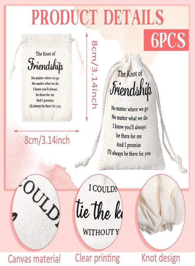 تونديامو مجموعة تونديمو من 6 قلادات صداقة للنساء، قلادة عقدة الحب مع حقائب قماشية برباط، هدايا مجوهرات للصداقة، هدايا عيد الحب، هدايا عيد ميلاد، هدايا عيد الحب لأفضل صديقة، هدايا عيد الحب - Image 2