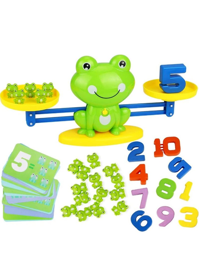 DURKU Balance Counting Cool Math Games, Fun Math Educational Toy with Weights, Numbers, and Frog Figures, STEM Educational Homeschool Preschool Activity for Toddlers & Kids - Image 1