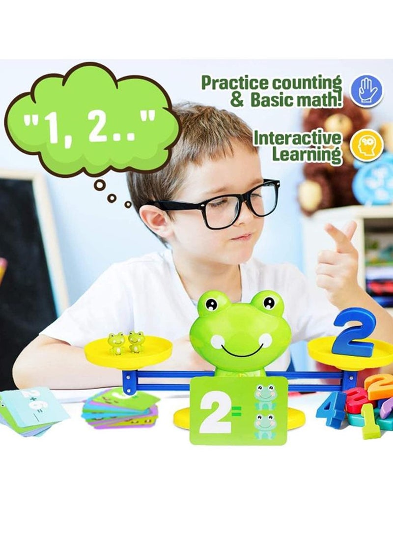 DURKU Balance Counting Cool Math Games, Fun Math Educational Toy with Weights, Numbers, and Frog Figures, STEM Educational Homeschool Preschool Activity for Toddlers & Kids - Image 2