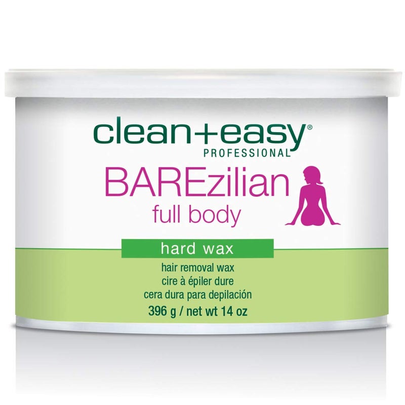 Clean + Easy BAREzilian Hard Wax, Non-Strip Hair Removal Depilatory Wax for Full Body, Bikini Brazilian Waxing, Great for Sensitive Skin - Ideal for Women and Men, 14 oz - Image 1