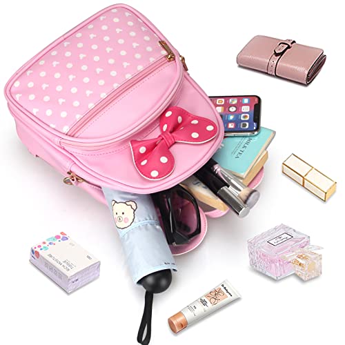 Dksyee Cute Little Girls Backpacks Mini Mouse Backpack Kids Backpack Small Backpack Purses Pink Leather Toddler Backpack Best Travel Bag Crossbody Purse Baby Backpack Preschool Backpack - Image 5