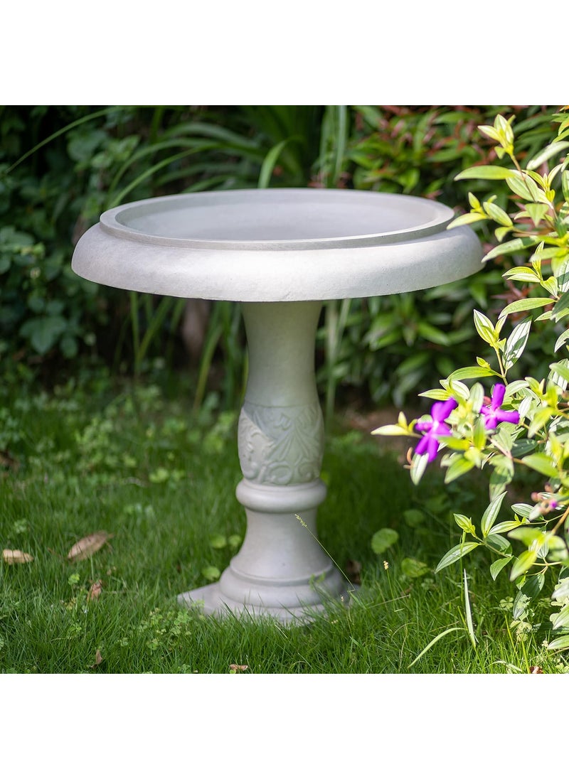 kante Kante 219 H Round Weathered ConcreteFiberglass Outdoor Garden Bird Bath 