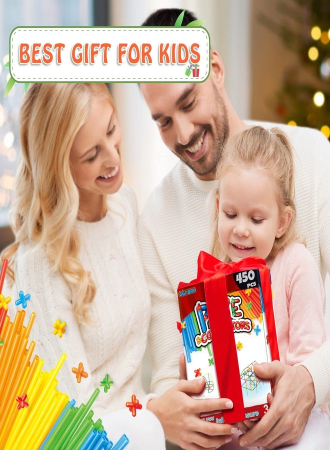 Ggiibro Creative Straw STEM Building Toys 450Pcs Aged for 3-5 5-7 Preschool Kids Constructor Toy Thin Tube Toy DIY Educational Interlocking Plastic Engineering Toys Kit for Boys and Girls - Image 5