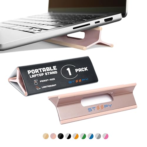 Steepy Portable Laptop Stand for Desk – Adjustable Height, & Portable Laptop Holder – Ergonomic Computer Stand for Cooling & Comfort – Slip-Proof, Sturdy Design – Universal Fit for 13-17 Inch Devices - Image 1
