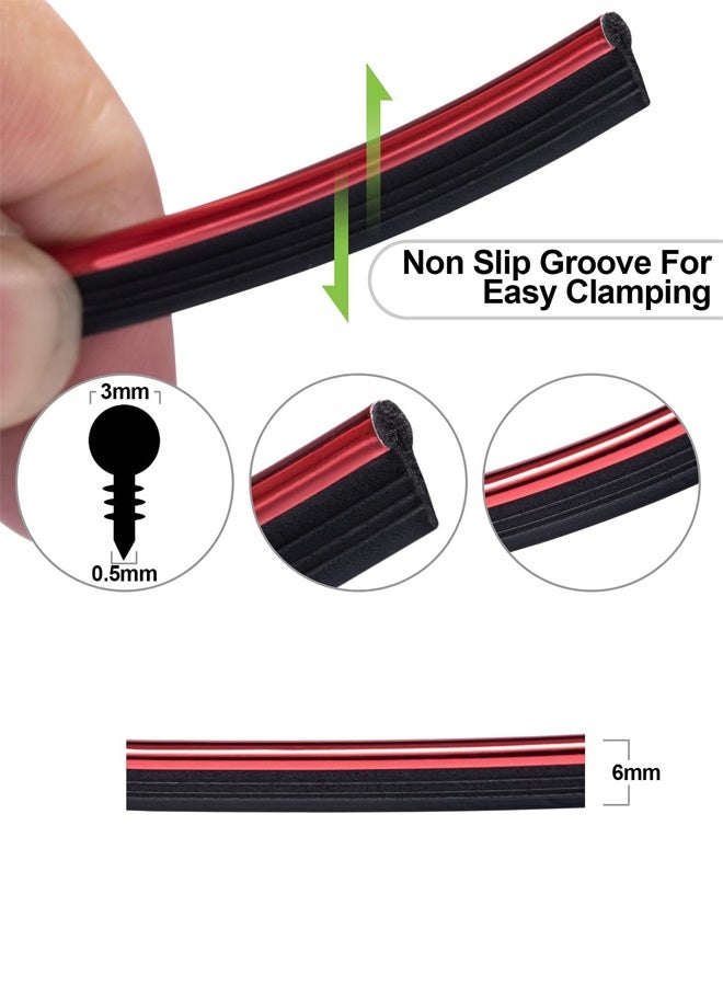 شرائط تزيين داخلية للسيارة بطول 16.4 قدم، مطلية بالكهرباء، لتزيين الأبواب ولوحة القيادة، ملحقات تزيين داخلية مرنة مع أداة تركيب - Image 4