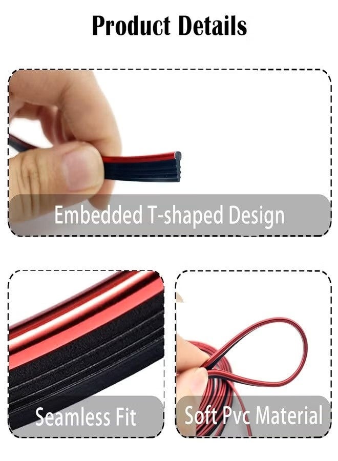 شرائط تزيين داخلية للسيارة بطول 16.4 قدم، مطلية بالكهرباء، لتزيين الأبواب ولوحة القيادة، ملحقات تزيين داخلية مرنة مع أداة تركيب - Image 3