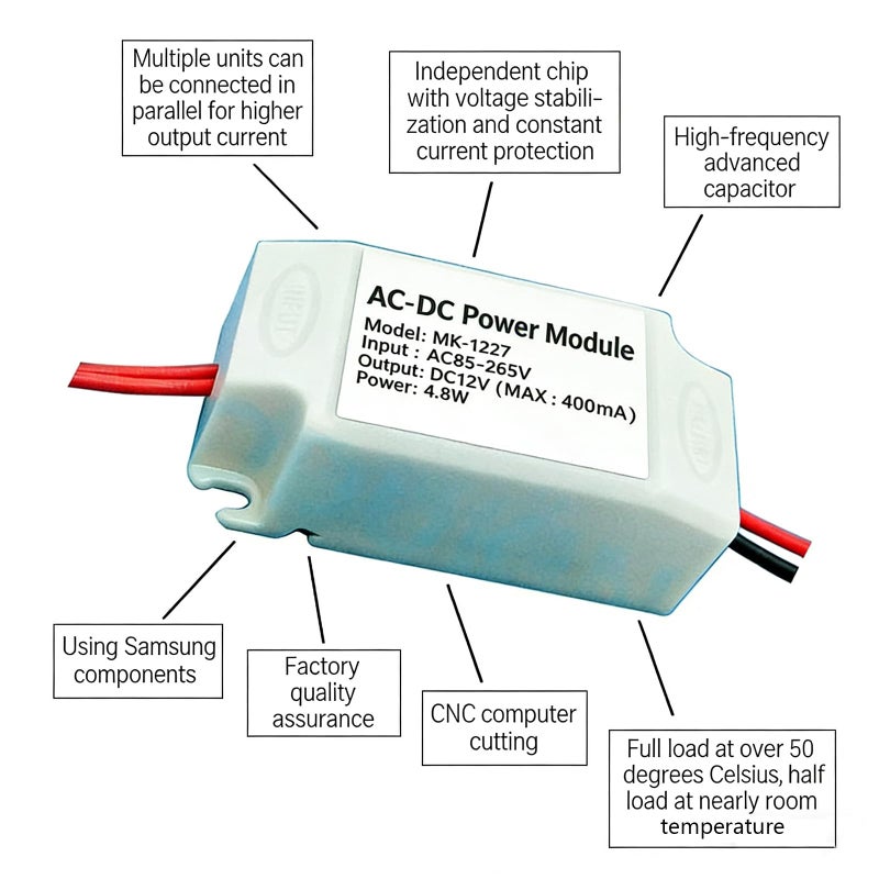 High Efficiency Step Down LED Driver Module AC 85 265V DC 100 370V Input 3 3V 700mA 2 3W - Image 5