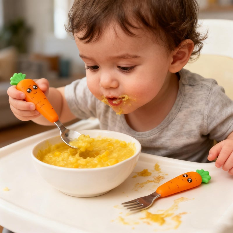 Ginbear Toddler Utensils with Case, Non-toxic Kids Spoons and Forks for Ages 18 Months+, Cute Child Flatware Set - Image 4