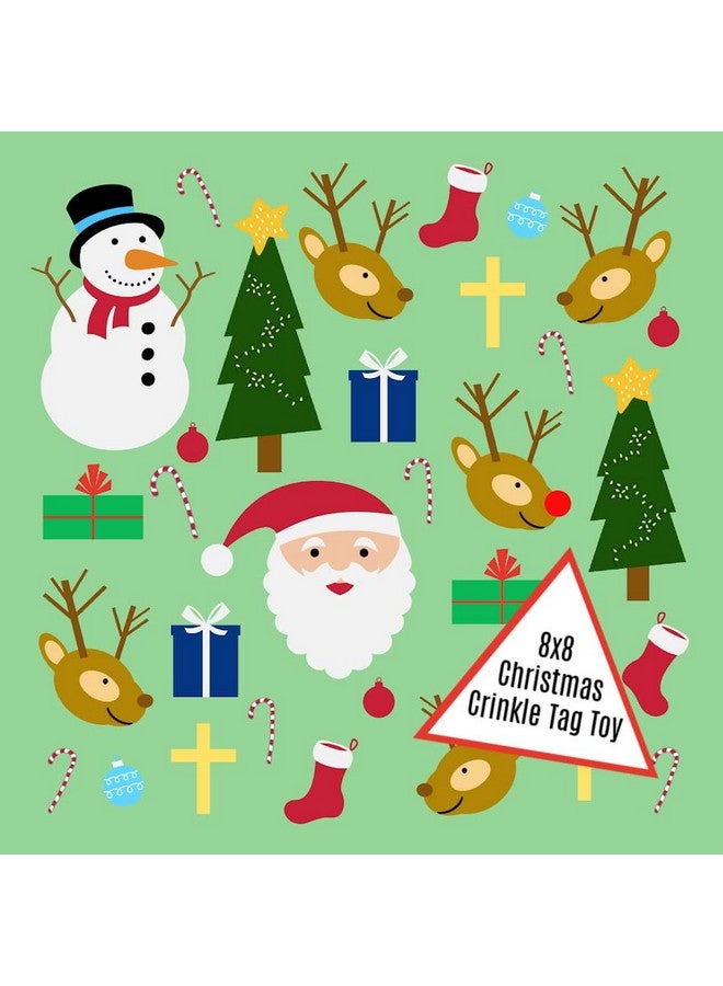 The Learning Lovey Baby's First Christmas Crinkle Tag Toy Lovey with Santa Reindeer & Rudolph Stocking Stuffer - Image 3