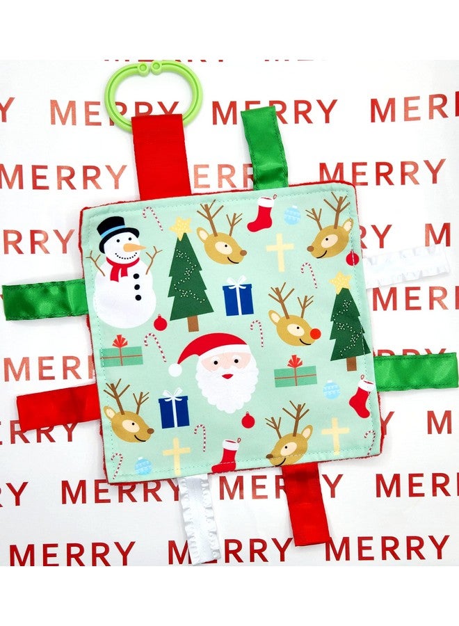 The Learning Lovey Baby's First Christmas Crinkle Tag Toy Lovey with Santa Reindeer & Rudolph Stocking Stuffer - Image 4