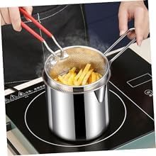 PIHARVA Small Deep Frying Pot With Strainer Basket Cloud Search Deep Frying Pan Deep Frying Pot For Frying French FriesChicken WingsShrimpFishBoilingpasta Charcoal Water Filters Deep Fryer - Image 2