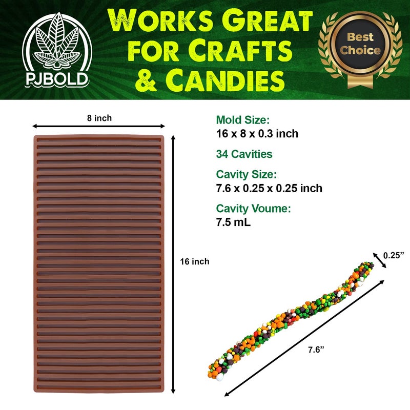 PJ Bold Gummy Candy Rope Mold - 1/3 Sheet Size - Image 2