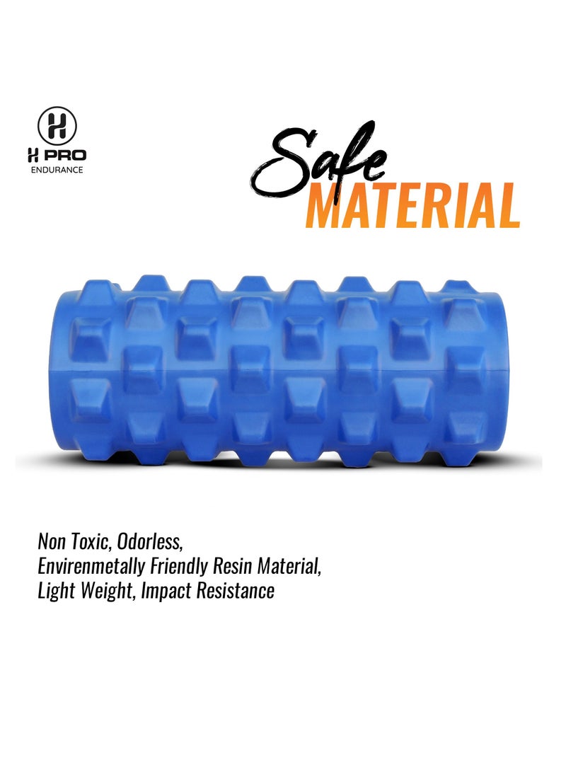 H PRO أسطوانة فوم عالية الكثافة للعلاج الطبيعي | أسطوانة يوغا للتمارين واستعادة العضلات | مدلك للعضلات والظهر | أزرق - Image 2
