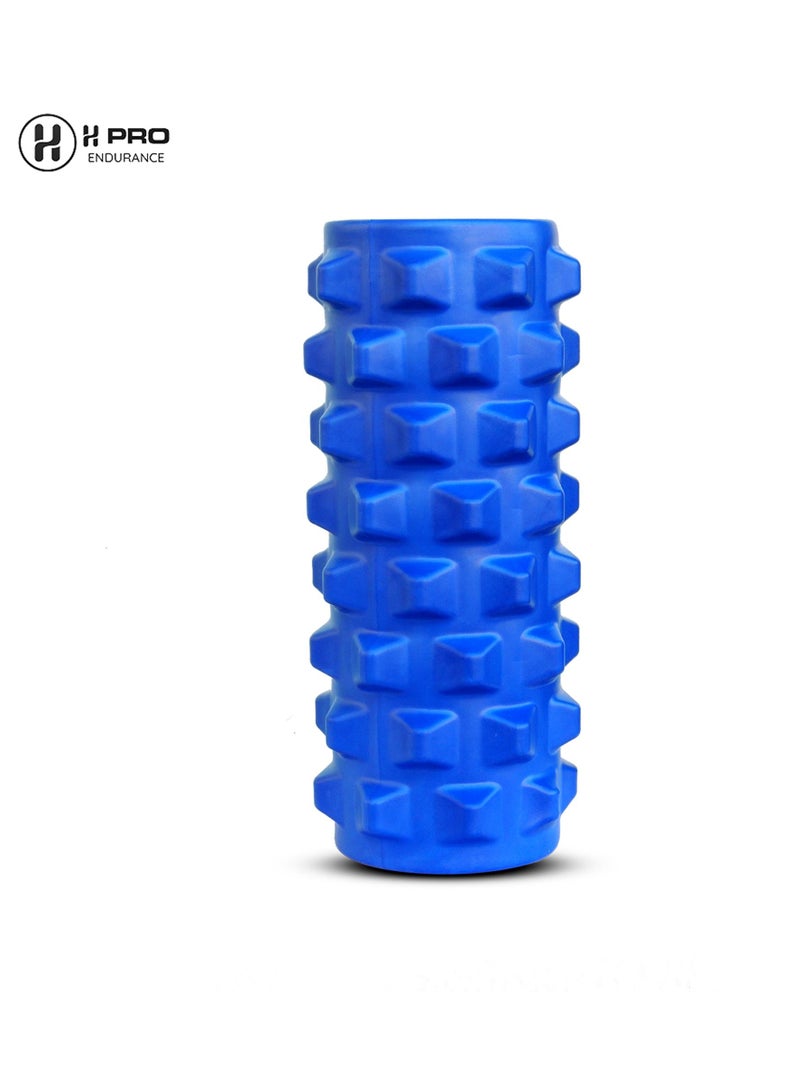 H PRO أسطوانة فوم عالية الكثافة للعلاج الطبيعي | أسطوانة يوغا للتمارين واستعادة العضلات | مدلك للعضلات والظهر | أزرق - Image 1