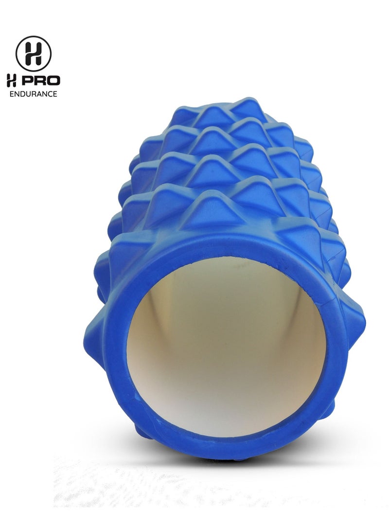 H PRO أسطوانة فوم عالية الكثافة للعلاج الطبيعي | أسطوانة يوغا للتمارين واستعادة العضلات | مدلك للعضلات والظهر | أزرق - Image 4
