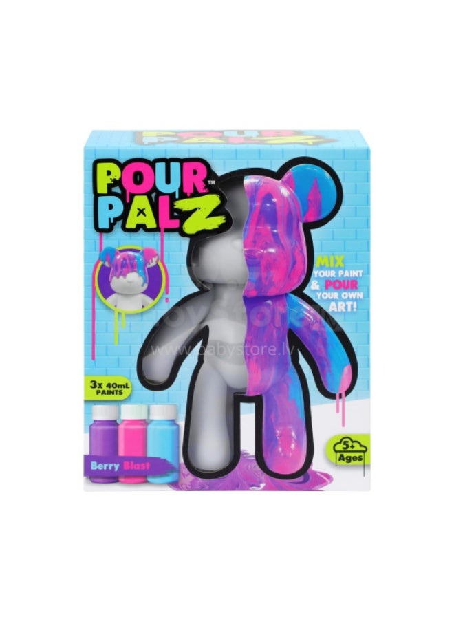 Pour Palz DIY Paint Bear With-1 Berry Blast - 40ml GS-G08682 - Image 1