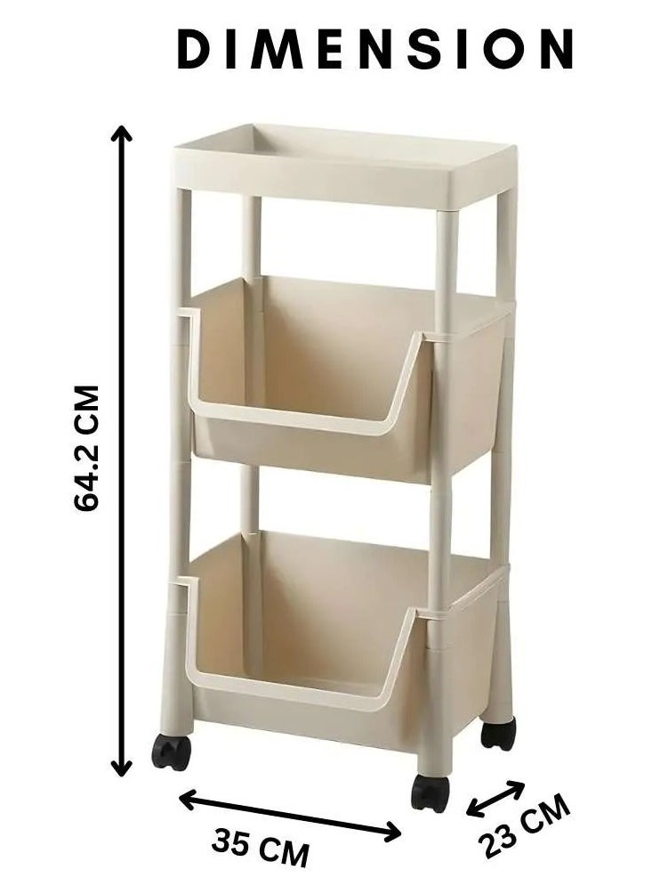 RACK STORE - MULTI-PURPOSE UTILITY ROLLING CART WITH WHEELS – IDEAL FOR KITCHEN, BATHROOM, LAUNDRY ROOM AND LIVING SPACES - Image 1